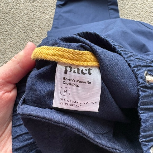 Pact Straight Leg Organic Cotton Twill Pull On Pants Navy Blue size M *NWT* - Picture 5 of 7